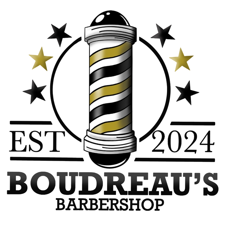 Boudreau's Barbershop logo est 2024